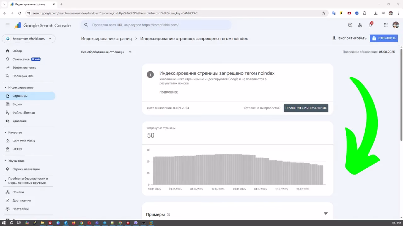 Ошибка “Индексирование страницы запрещено тегом noindex” в Google Search Console – нужно ли исправлять?