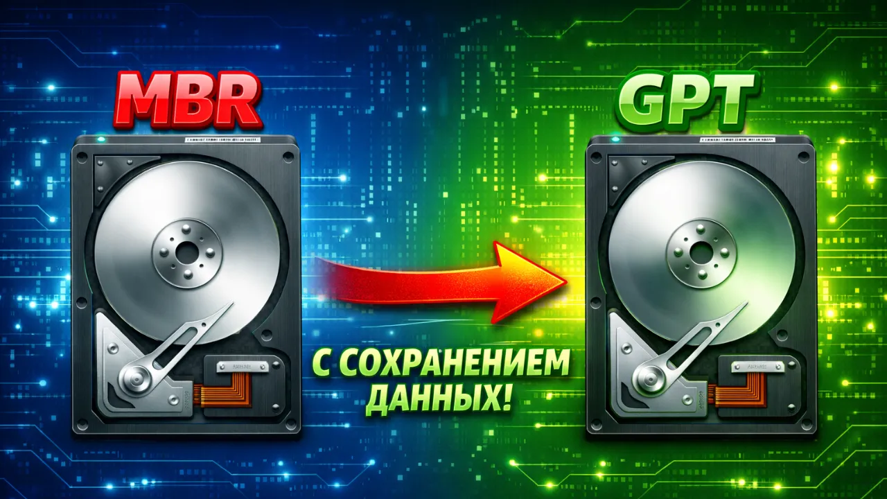Как конвертировать диск из MBR в GPT с помощью MBR2GPT