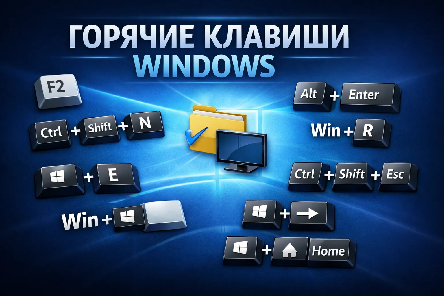Горячие клавиши Windows для работы с файлами и проводником: полный список и быстрые команды