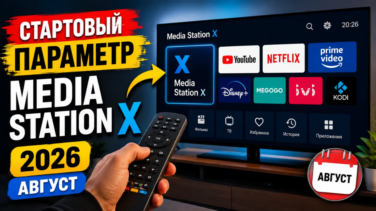 Стартовый параметр Media Station X в августе 2026 — работает даже YouTube